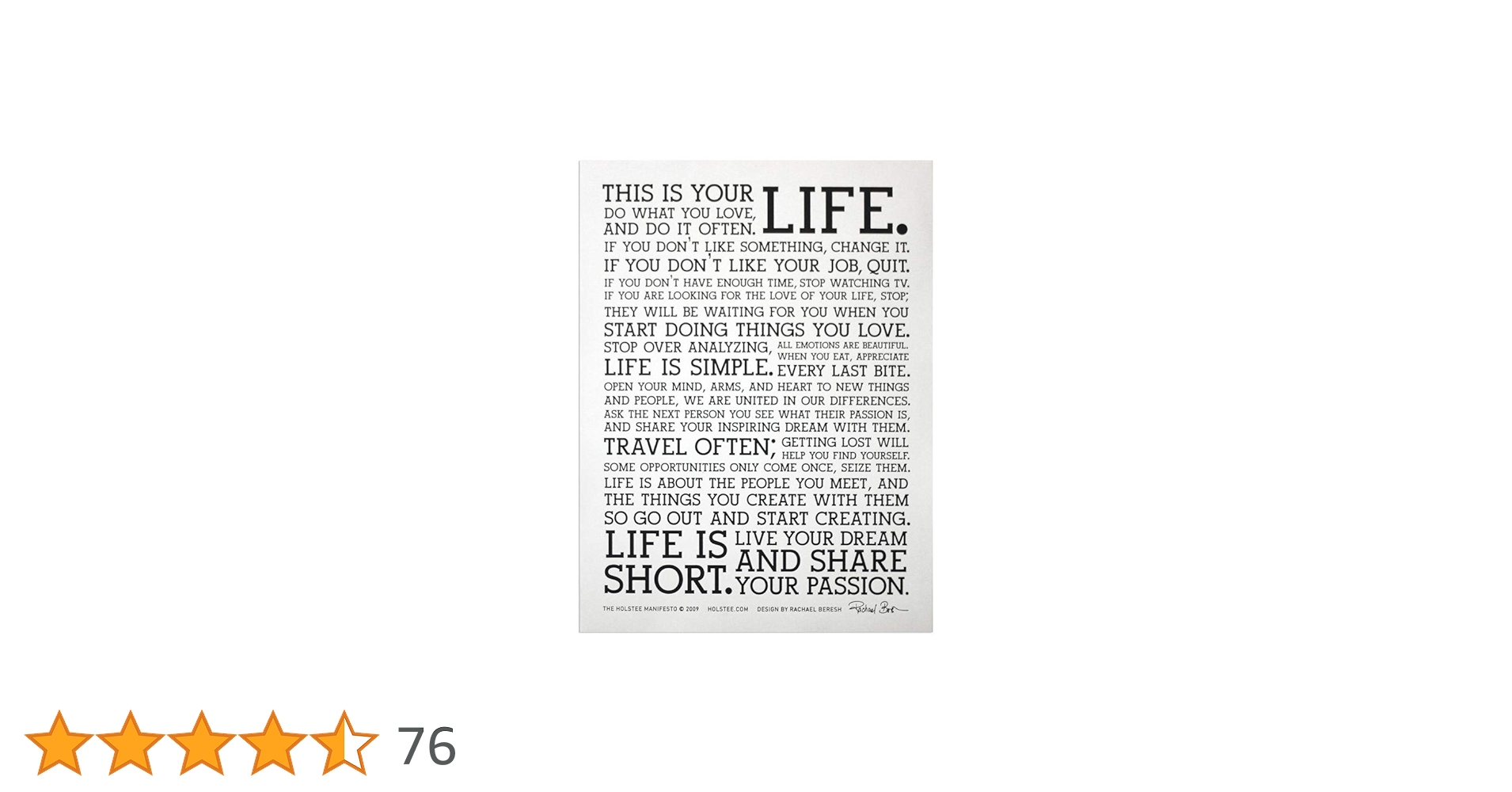 Amazon.co.jp: Holstee Manifesto ポスター - オリジナル This